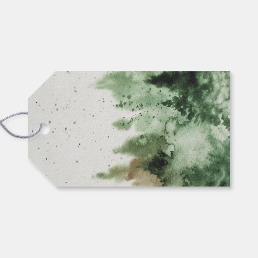 HandGezeichnet Weihnachtsbaum & Strümpfe, Urlaub Geschenkanhänger (Rückseite Horizontal)