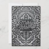 Handgezeichnet Weihnachtsgrün Schwarzer Khalk Foto Feiertagskarte (Vorderseite)