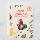 Handgezeichnet Weihnachtskarte Feiertagskarte (Vorderseite)