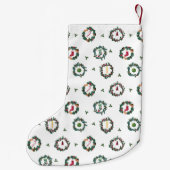 Handgezeichnet Weihnachtskranz, individualisierbar Kleiner Weihnachtsstrumpf (Rückseite)