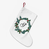 Handgezeichnet Weihnachtskranz, individualisierbar Kleiner Weihnachtsstrumpf (Vorderansicht (hängend))