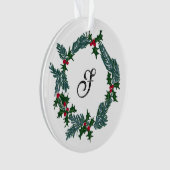 Handgezeichnet Weihnachtskranz, individualisierbar Ornament (Vorderseite)