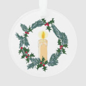 Handgezeichnet Weihnachtskranz, individualisierbar Ornament (Rückseite)