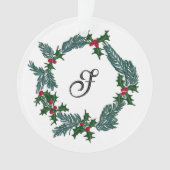 Handgezeichnet Weihnachtskranz, individualisierbar Ornament (Vorderseite)