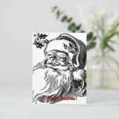 Handgezeichnet Weihnachtsmann Vintag frohe Weihnac Postkarte (Stehend Vorderseite)