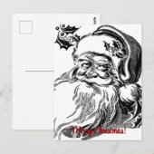 Handgezeichnet Weihnachtsmann Vintag frohe Weihnac Postkarte (Vorne/Hinten)