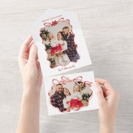 HandGezeichnet Weihnachtsrahmen für das Foto All In One Einladung (Abreißen)