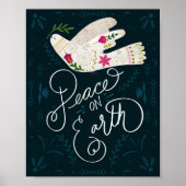 HandGezeichnet Weltfrieden Dove Poster (Vorne)