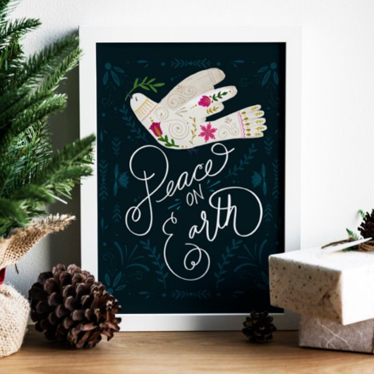 HandGezeichnet Weltfrieden Dove Poster