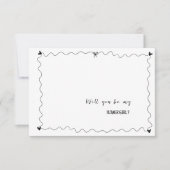 Handgezeichnet werden Sie Blumenmädchen Vorschlag Einladung (Vorderseite)