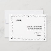 Handgezeichnet werden Sie Blumenmädchen Vorschlag Einladung (Rückseite)