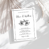 HandGezeichnet Whimsical Foto All-in-One Hochzeit Einladung
