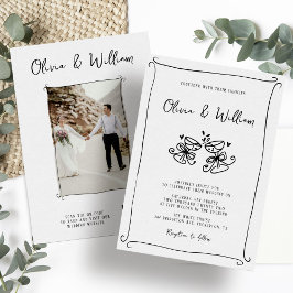 HandGezeichnet Whimsical Foto All-in-One Hochzeit Einladung