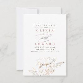 Handgezeichnet Wildblumen Dusty Pink Save the Date