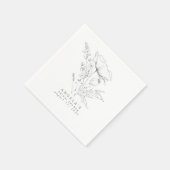 Handgezeichnet Wildblumen Elegant Minimalistisch N Serviette (Ecke)