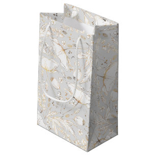 Handgezeichnet Wildblumen Elegant Modernes Gold Kleine Geschenktüte