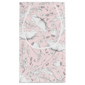 Handgezeichnet Wildblumen Elegant Modernes Rosa Kleine Geschenktüte (Rückseite)