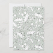 Handgezeichnet Wildblumen Elegant Sage Baby Dusche Einladung (Rückseite)