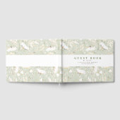 Handgezeichnet Wildblumen Elegant Sage Green Weddi Gästebuch (Voll)