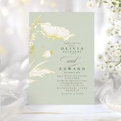 Handgezeichnet Wildblumen Elegante Hochzeit Folieneinladung