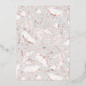 Handgezeichnet Wildblumen Elegante Hochzeit in Gra Folieneinladung (Rückseite)