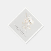 Handgezeichnet Wildblumen Elegante Minimalistische Serviette (Ecke)