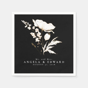 Handgezeichnet Wildblumen Elegante Minimalistische Serviette
