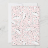 Handgezeichnet Wildblumen Elegante Rosa Geburtstag Einladung (Rückseite)