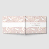 Handgezeichnet Wildblumen Elegante, rosa Hochzeit Gästebuch (Voll)