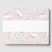 Handgezeichnet Wildblumen Elegante Rosa Hochzeit Gästebuch (Rückseite)