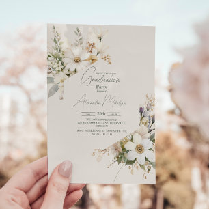 Handgezeichnet Wildblumen Eleganter Abschluss Einladung