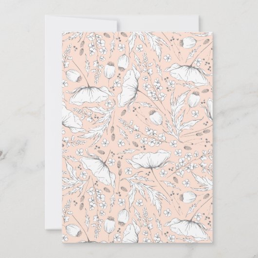 Handgezeichnet Wildblumen Elegantes Probe Dinner Einladung (Rückseite)