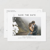 Handgezeichnet Wildblumen Elegantes Save the Date Ankündigungspostkarte (Vorne/Hinten)