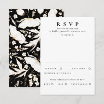 Handgezeichnet Wildblumen Gold Wedding RSVP