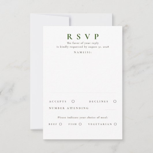 Handgezeichnet Wildblumen Gold Wedding RSVP Karte (Vorderseite)