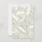 Handgezeichnet Wildblumen Gold Wedding RSVP Karte (Rückseite)