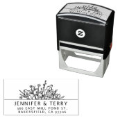 Handgezeichnet Wildblumen Hochzeit Rücksendeadress Permastempel (Beispiel)