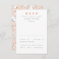 Handgezeichnet Wildblumen Light Peach Wedding RSVP