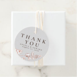 Handgezeichnet Wildblumen Minimalistisch Danke Geschenkanhänger