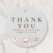 Handgezeichnet Wildblumen Minimalistisch Danke Geschenkanhänger (Vorderseite)