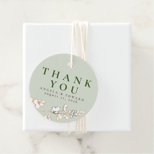 Handgezeichnet Wildblumen Minimalistisch Danke Geschenkanhänger (Beispiel)