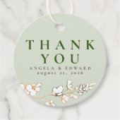 Handgezeichnet Wildblumen Minimalistisch Danke Geschenkanhänger (Vorderseite)