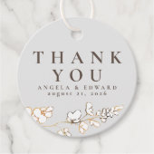 Handgezeichnet Wildblumen Minimalistisch Danke Geschenkanhänger (Vorderseite)