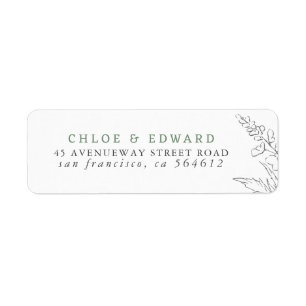 Handgezeichnet Wildblumen Minimalistisch Sage Gree