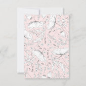 Handgezeichnet Wildblumen Rosa Hochzeit RSVP Karte (Rückseite)
