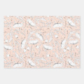 Handgezeichnet Wildblumen Stift Muster Peach Geschenkpapier Set (Vorderseite 3)