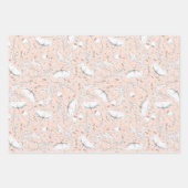 Handgezeichnet Wildblumen Stift Muster Peach Geschenkpapier Set (Vorderseite 2)