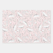 Handgezeichnet Wildblumen Stift Muster rosa Geschenkpapier Set (Vorderseite 3)