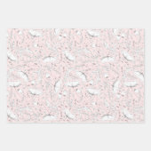 Handgezeichnet Wildblumen Stift Muster rosa Geschenkpapier Set (Vorderseite 2)