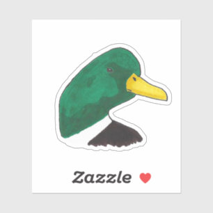 Handgezeichnet Wildlife Nature Bird Mallard Duck Aufkleber
